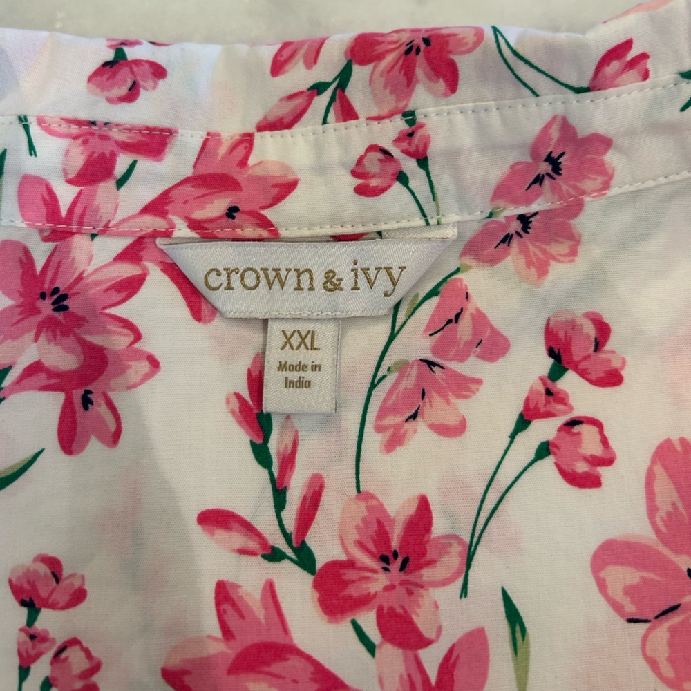 Crown & Ivy Floral Button-Up Shirt Dress XXL - Picture 10 of 12